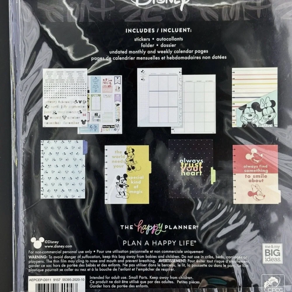 Disney Happy Planner UNdated Extension Packs with Stickers + Folders